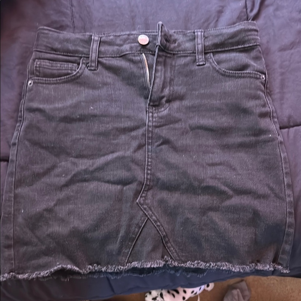 Black Denim Skirt
